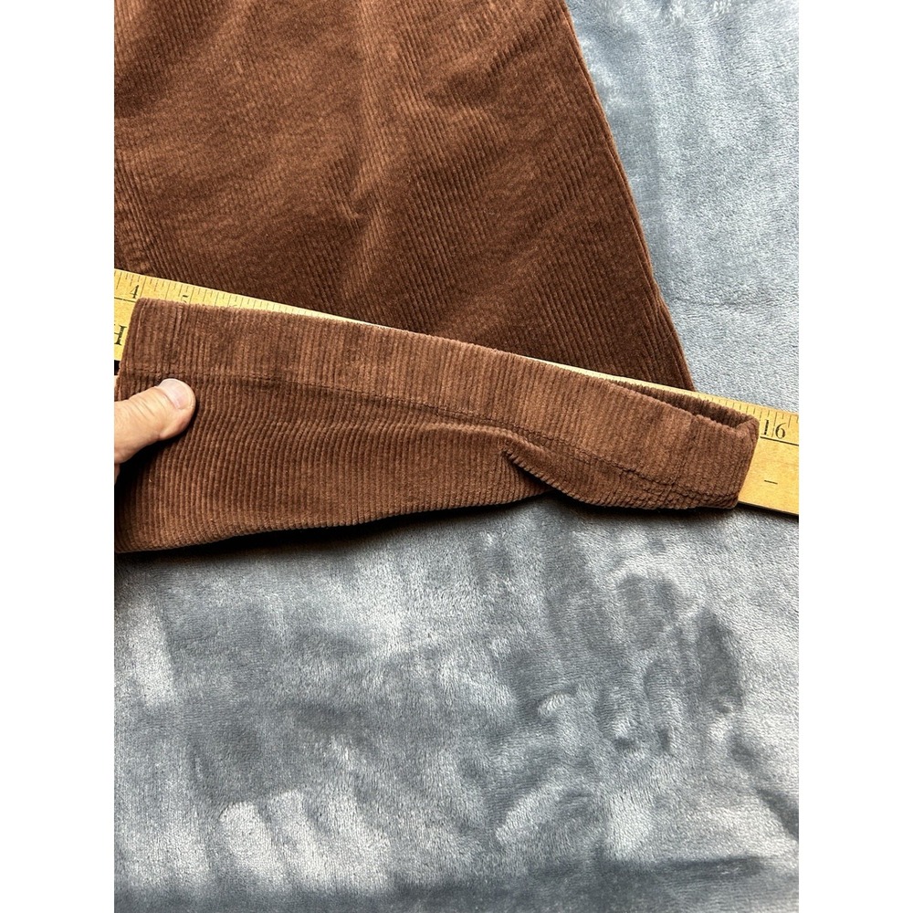 Gap Brown Corduroy Pants Womens 12 Tall Minimalist Normcore Stretch Wide Leg - Picture 13 of 14